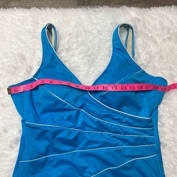 Miraclesuit Blue One Piece Swimsuit Slimming Bathing Suit Swinwear Beach - Picture 4 of 10